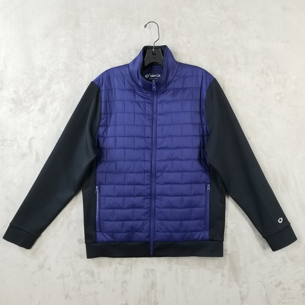 Ibkul Jacket Men‎ M Blue Black Lightweight Quilted Megaheat Breathable Warmth